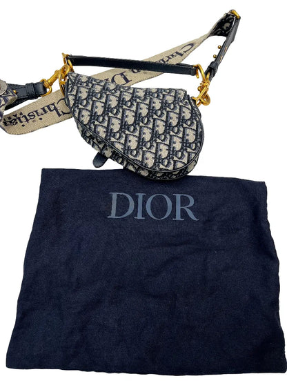 Christian Dior Dior Saddle Boxy Bag Plum Dior Oblique, Gray, Leather, Handbag