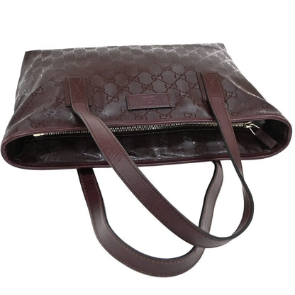 Gucci Plus Tote GG Imprime, Burgundy, PVC, Shoulder Bag
