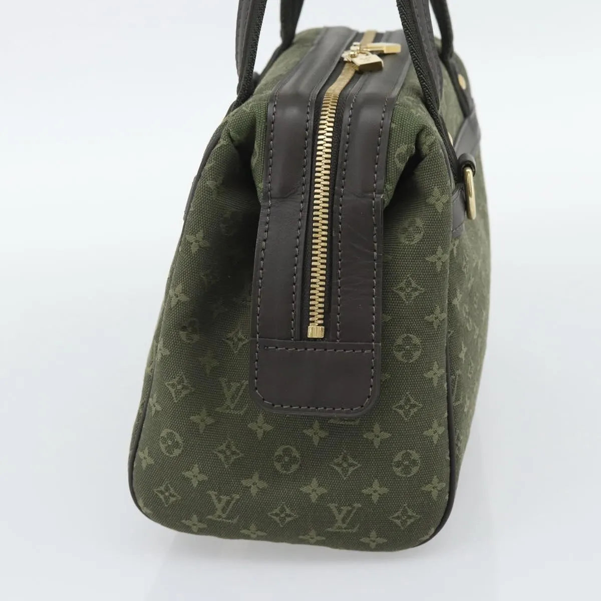 Louis Vuitton Joséphine Mini Lin, Khaki, Canvas, Handbag
