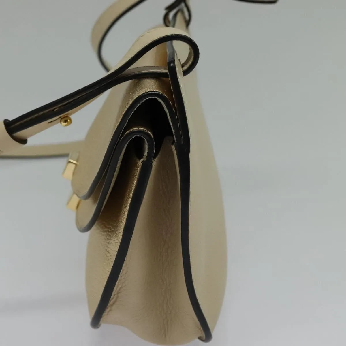 Chloe Georgia Leather, Gold, Leather, Shoulder Bag