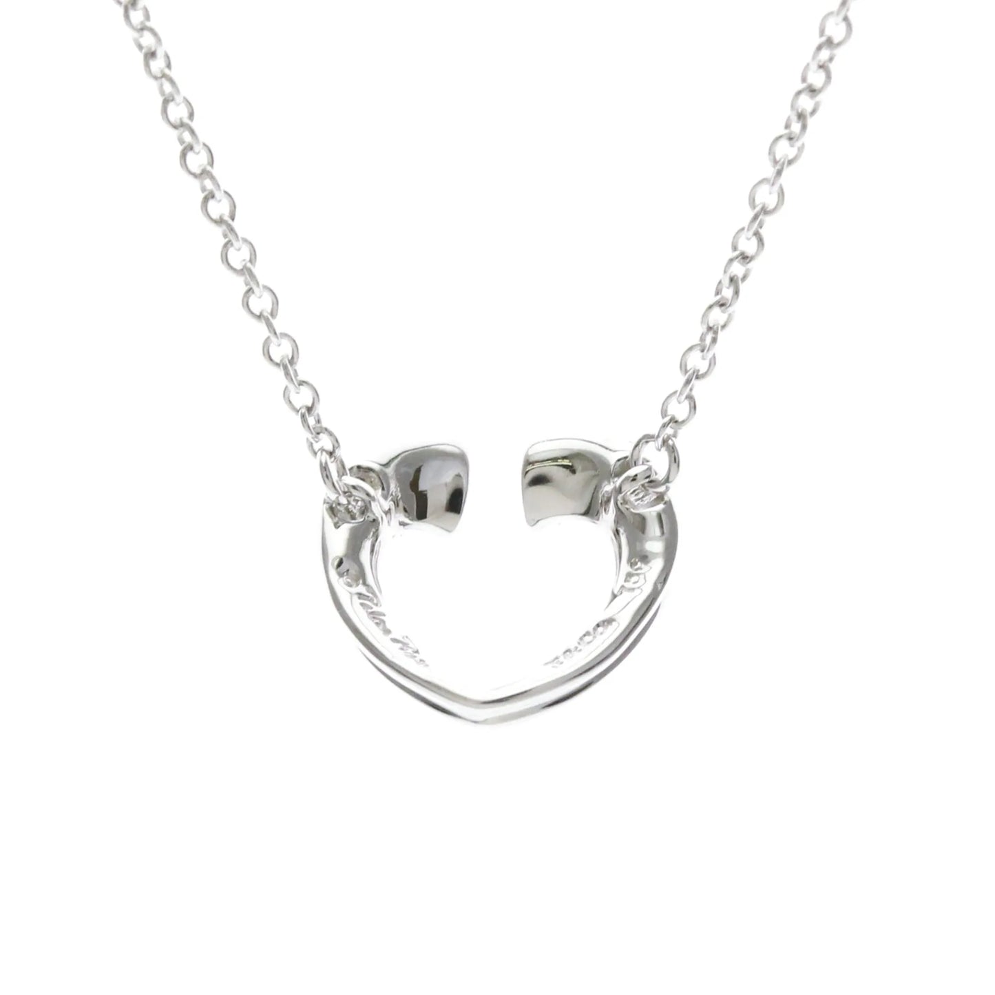 Tiffany & Co. Paloma Picasso Tenderness Heart Pendant 18K White Gold with Diamonds, Silver, White Gold, Necklace