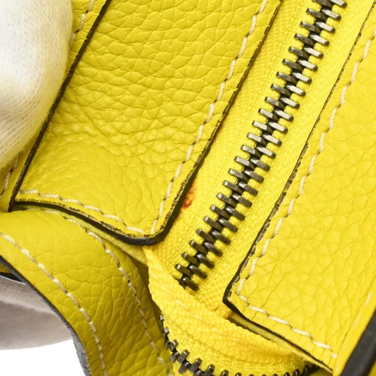 Celine Luggage Grainy Leather, Yellow, Leather, Tote Bag
