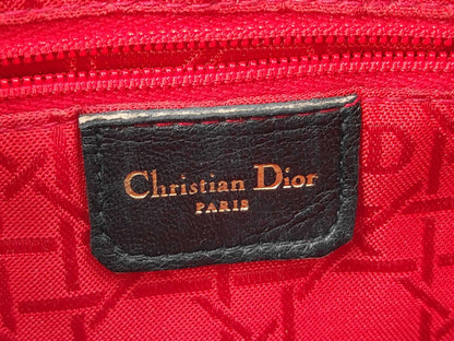 Christian Dior Vintage Lady Dior Leather, Black, Leather, Handbag
