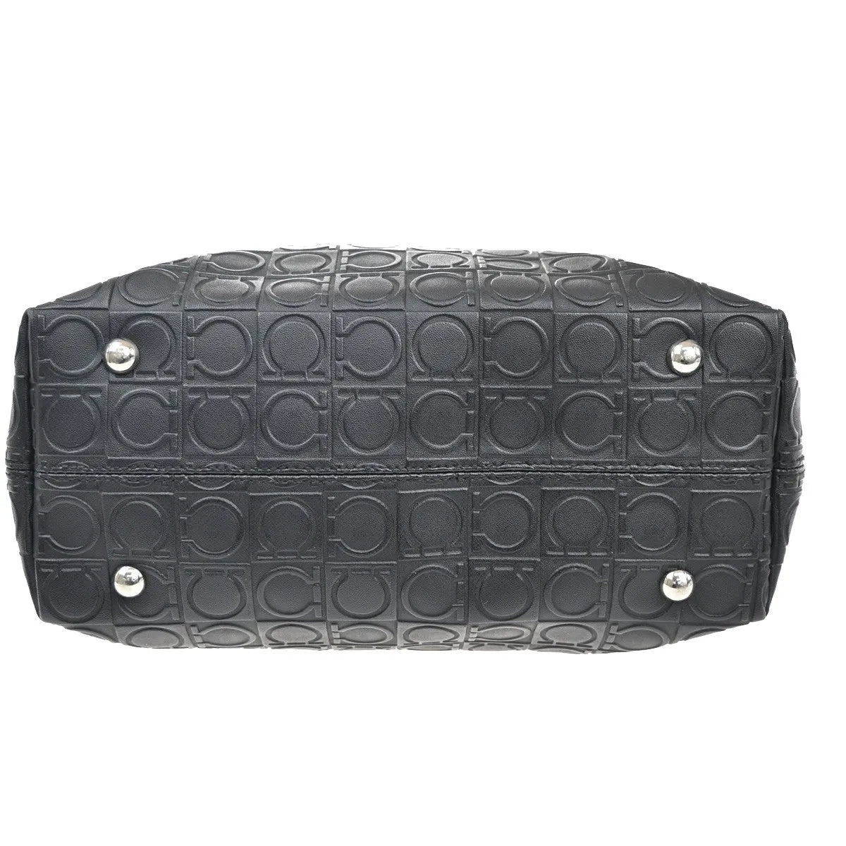 Salvatore Ferragamo Gancini Tote Gancini Canvas, Black, Canvas, Tote Bag