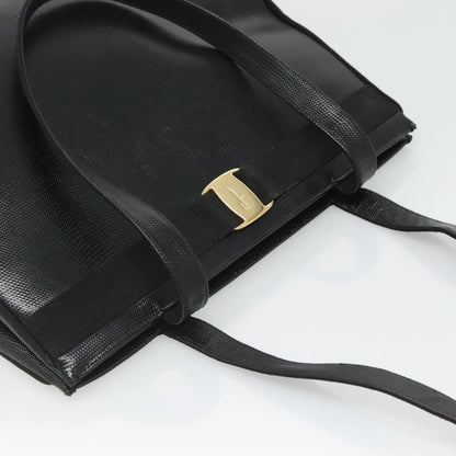 Salvatore Ferragamo Vintage Vara Bow Tote Lizard Embossed Leather, Black, Leather, Tote Bag