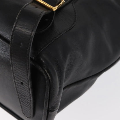 Gucci Vintage Bamboo Leather, Black, Leather, Backpack