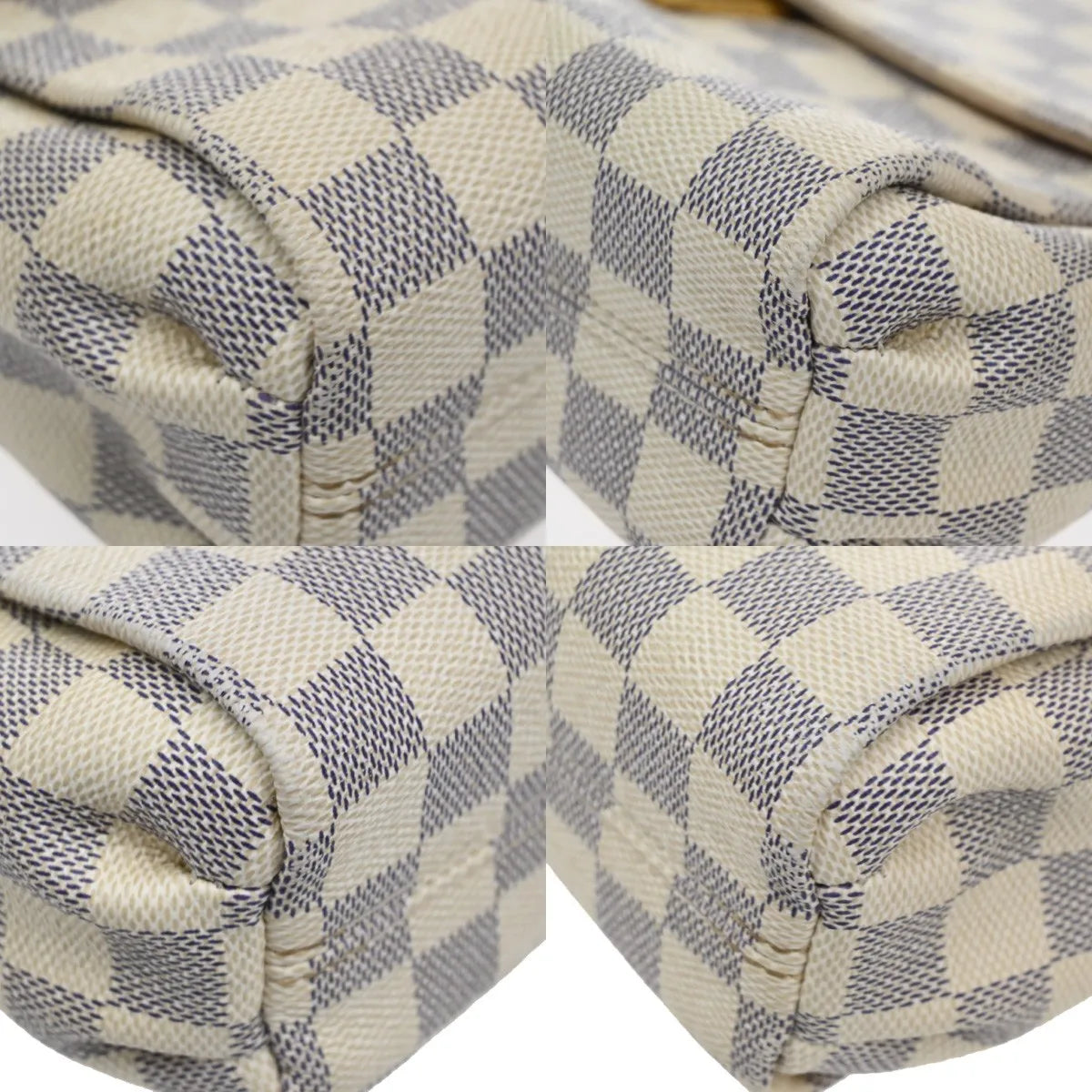 Louis Vuitton Croisette Damier, White, Canvas, Handbag