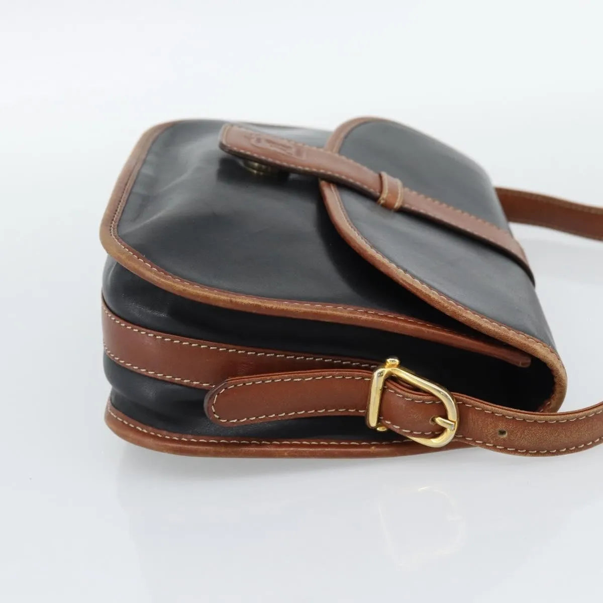 Celine Flap Shoulder Leather, Black, Leather, Shoulder Bag