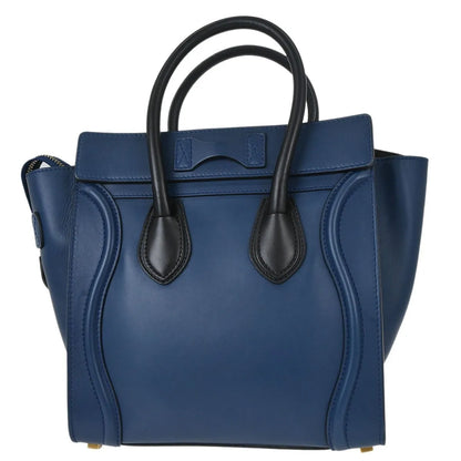 Celine Luggage Smooth Leather, Blue, Leather, Handbag
