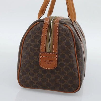 Celine boston Macadam Canvas, Brown, PVC, Travel Bag