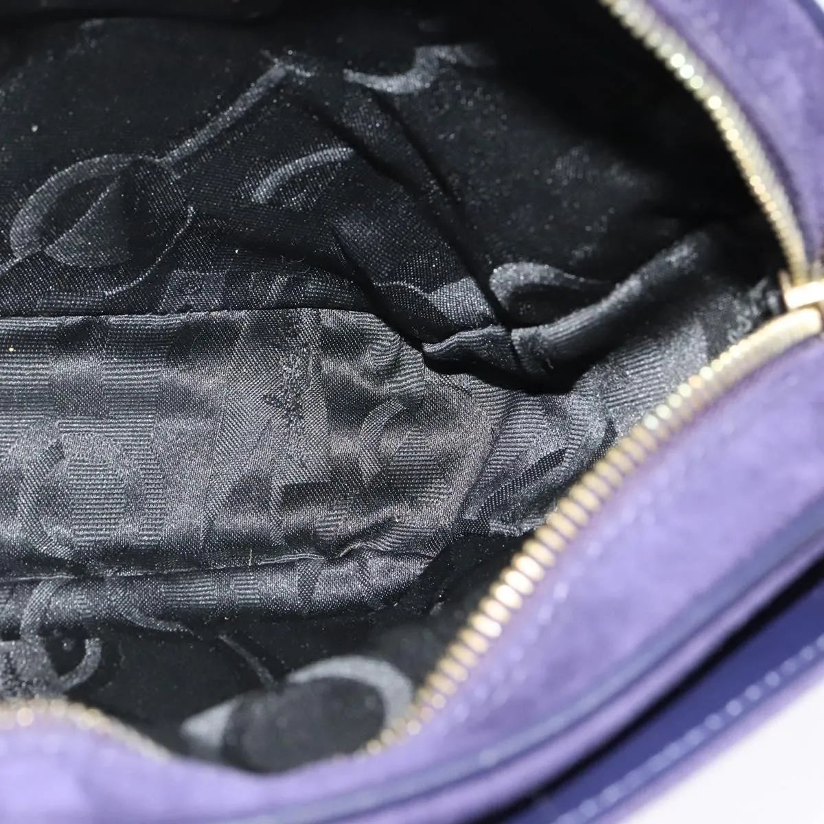 Salvatore Ferragamo Gancini Suede, Purple, Suede, Shoulder Bag
