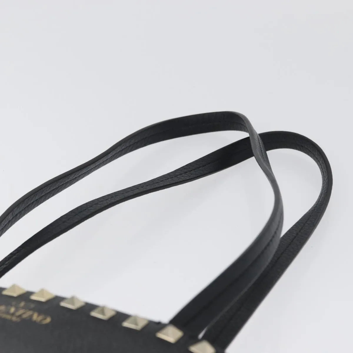 Valentino Garavani Rockstud Shopping Tote Leather, Black, Leather, Tote Bag