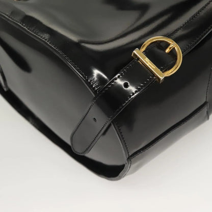 Salvatore Ferragamo Gancini Patent Leather, Black, Patent Leather, Backpack