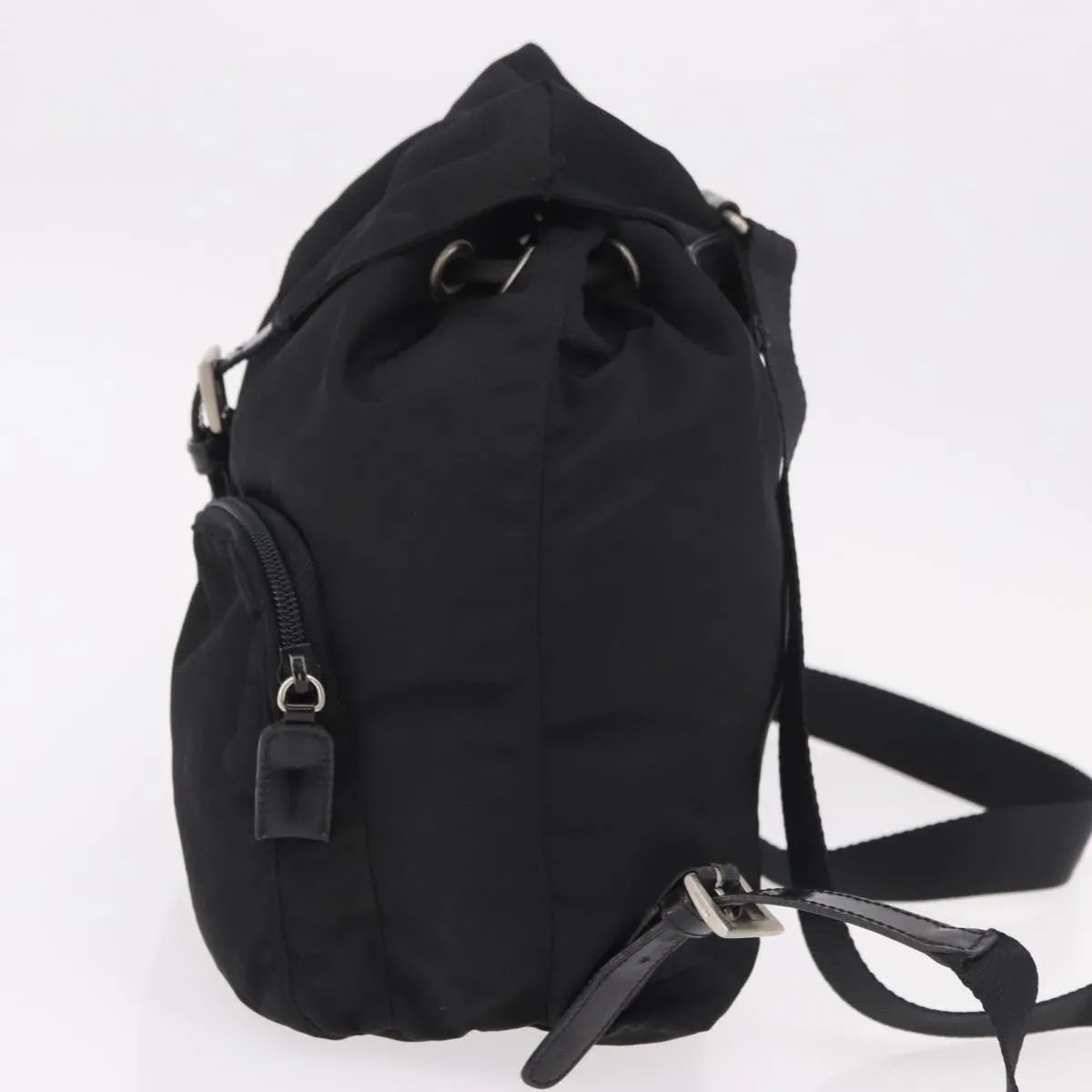 Prada Double Front Pocket Tessuto, Black, Nylon, Backpack