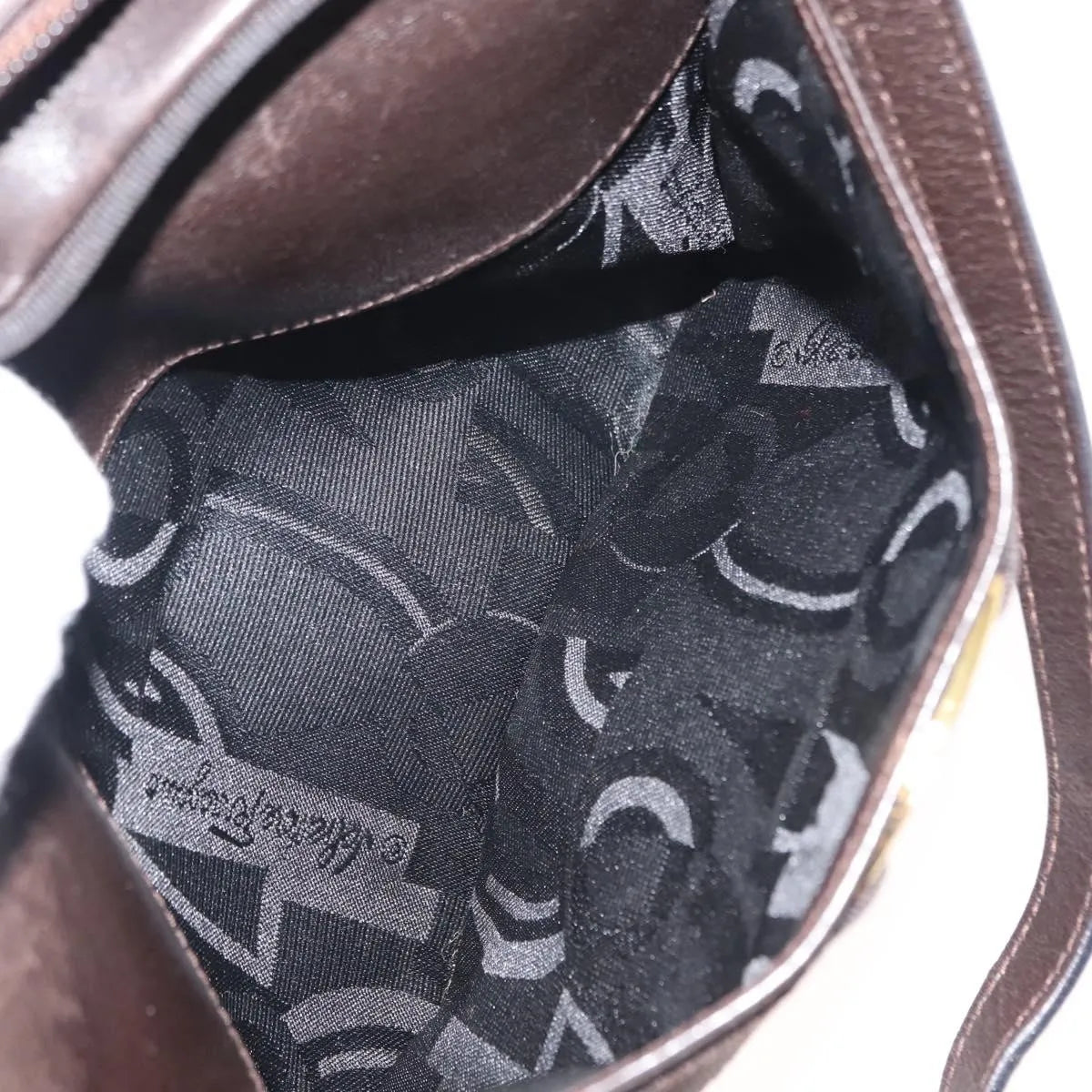 Salvatore Ferragamo Vara Bow camera Leather, Brown, Leather, Shoulder Bag