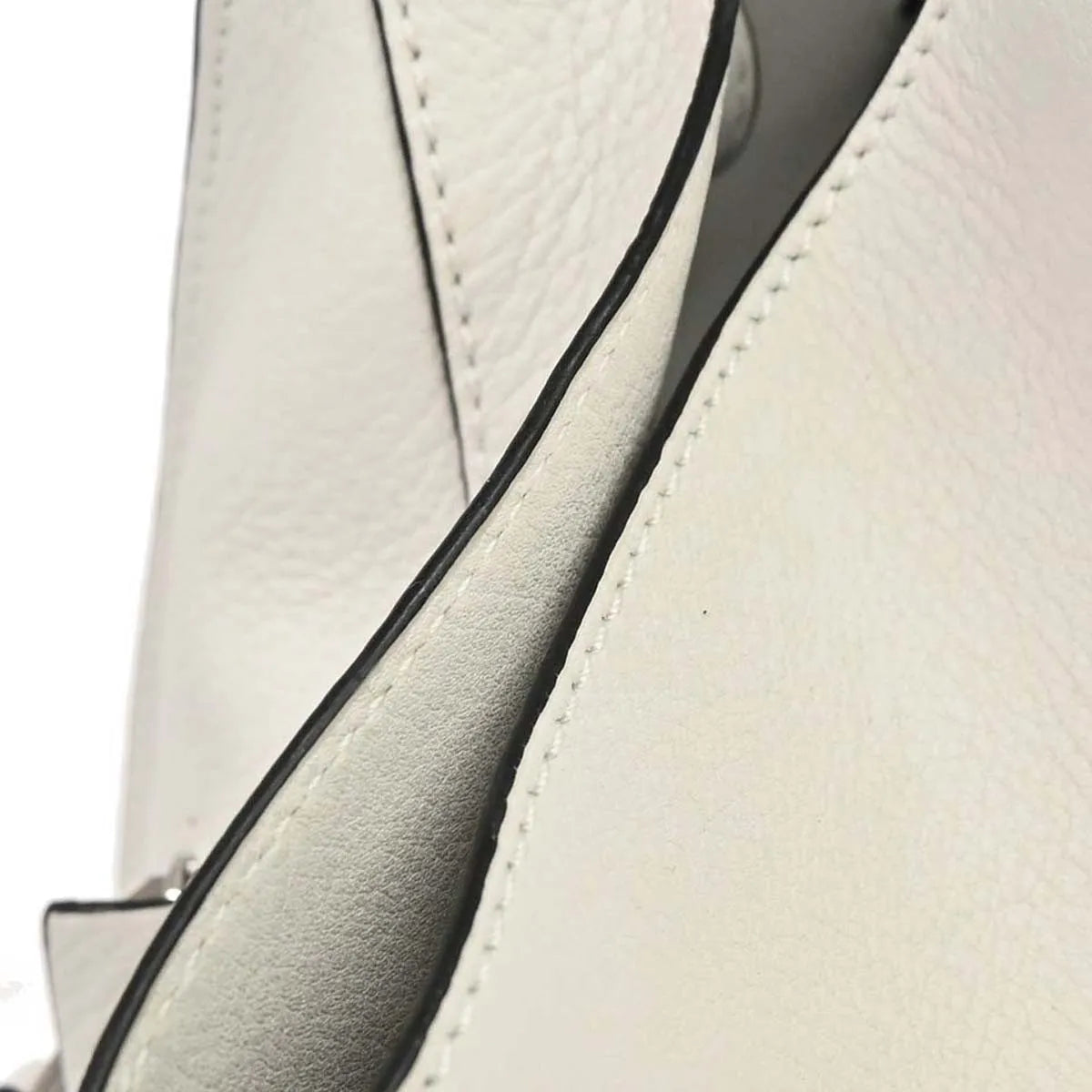 Loewe Hammock Leather, White, Leather, Handbag