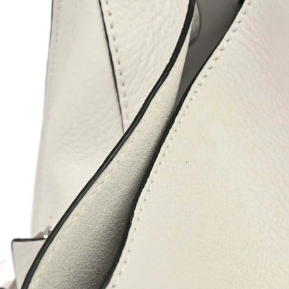 Loewe Hammock Leather, White, Leather, Handbag