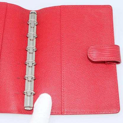 Louis Vuitton Agenda Cover Damier, Red, Leather, Clutch