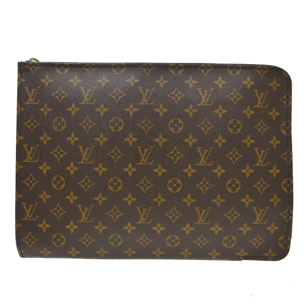Louis Vuitton Poche Documents Monogram Canvas, Brown, Canvas, Clutch