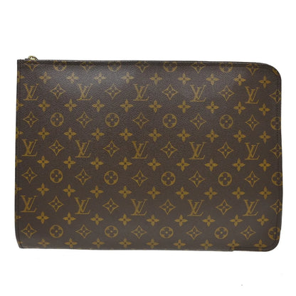 Louis Vuitton Poche Documents Monogram Canvas, Brown, Canvas, Clutch