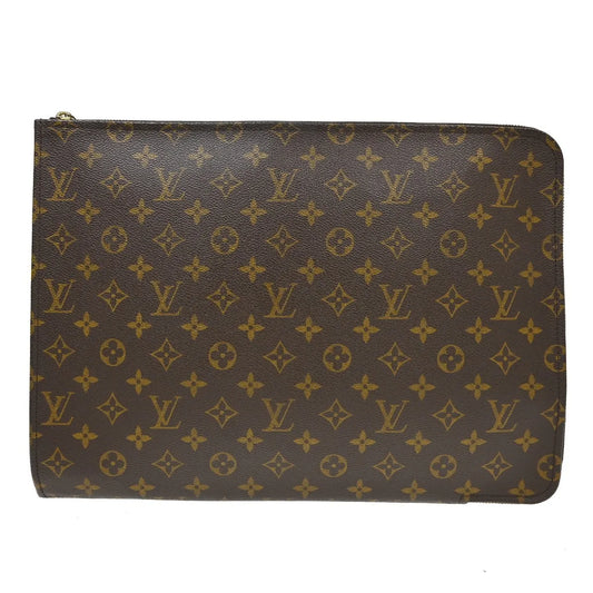 Louis Vuitton Poche Documents Monogram Canvas, Brown, Canvas, Clutch