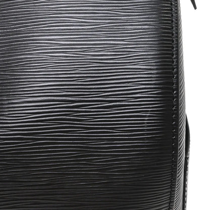 Louis Vuitton Keepall Epi, Black, Leather, Travel Bag