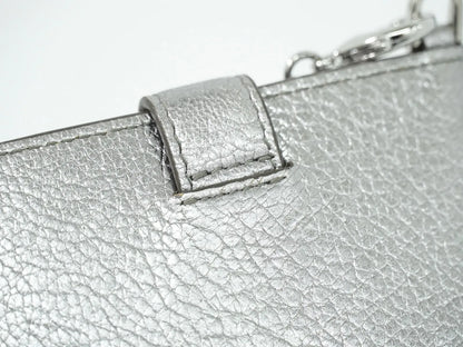 Miu Miu Madras Card Holder with crystal fringe leather, Silver, Leather, Card Holder