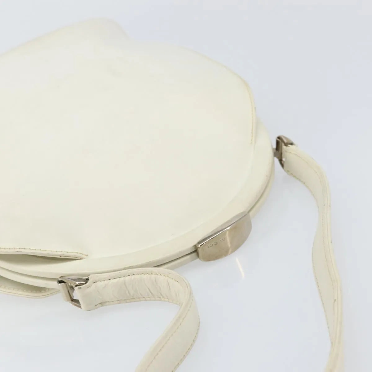 Gucci Vintage Leather, White, Leather, Handbag