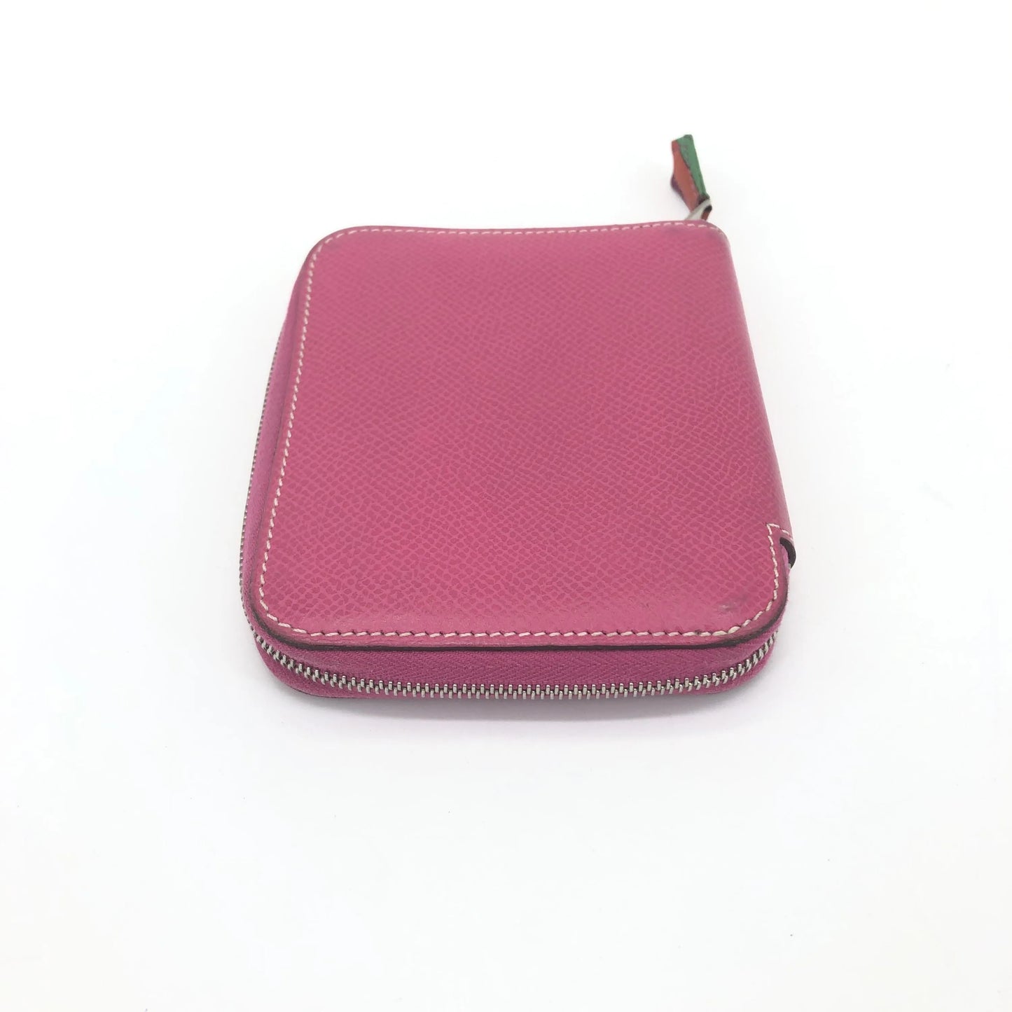 Hermes Azap Silkin Epsom Leather Silk, Pink, Calfskin, Wallet