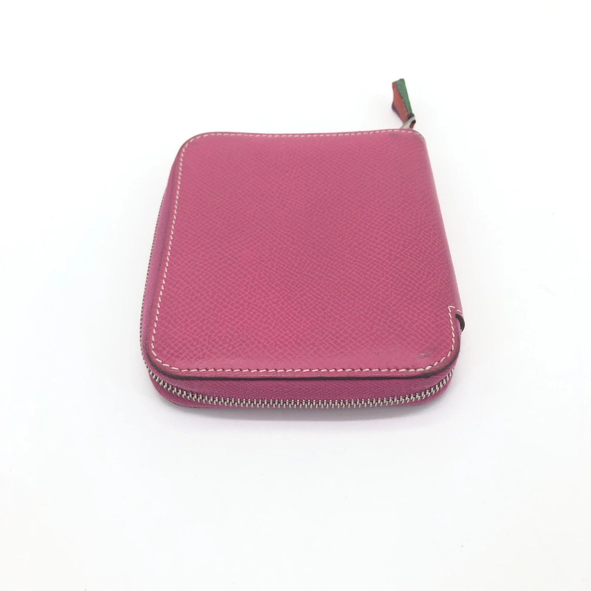 Hermes Azap Silkin Epsom Leather Silk, Pink, Calfskin, Wallet