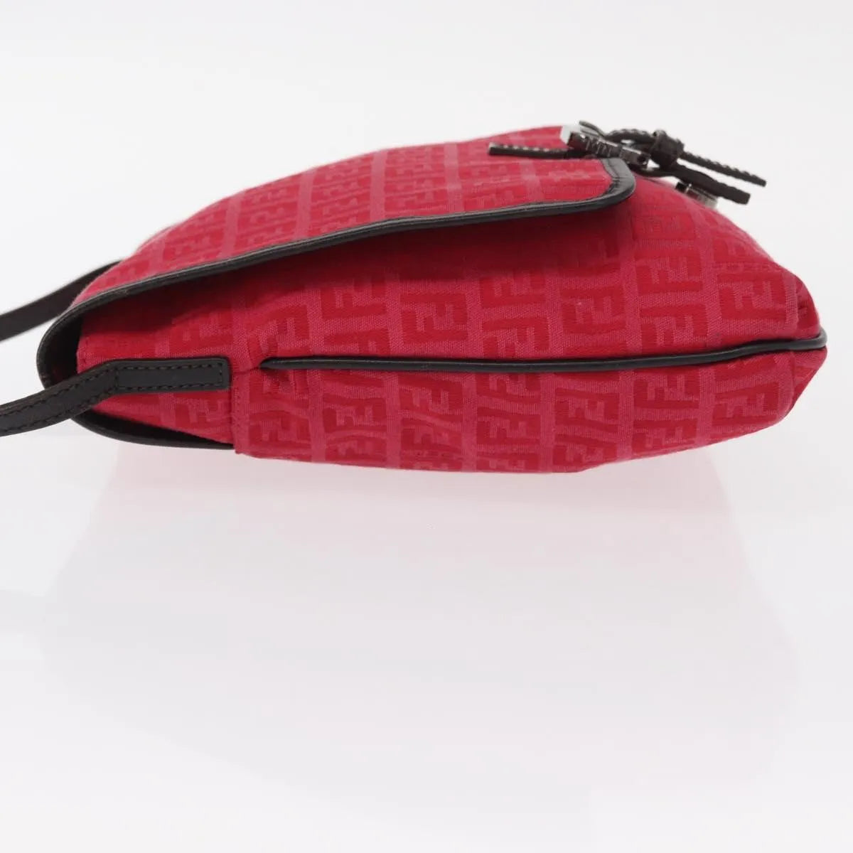 Fendi Vintage Flap Zucchino Canvas, Red, Canvas, Shoulder Bag
