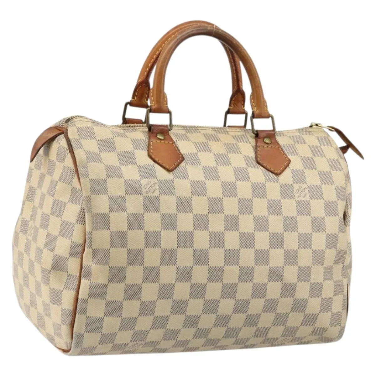Louis Vuitton Speedy Damier, White, Canvas, Handbag