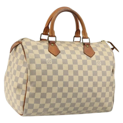 Louis Vuitton Speedy Damier, White, Canvas, Handbag