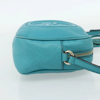 Gucci Soho Disco Leather, Blue, Leather, Shoulder Bag