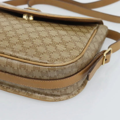 Celine Vintage Macadam Canvas, Beige, Canvas, Shoulder Bag