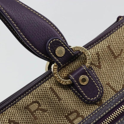 Bvlgari Logomania Canvas, Beige, Canvas, Tote Bag