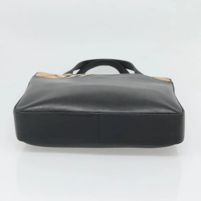 Burberry Nova check Canvas and Leather, Black, Leather, Handbag