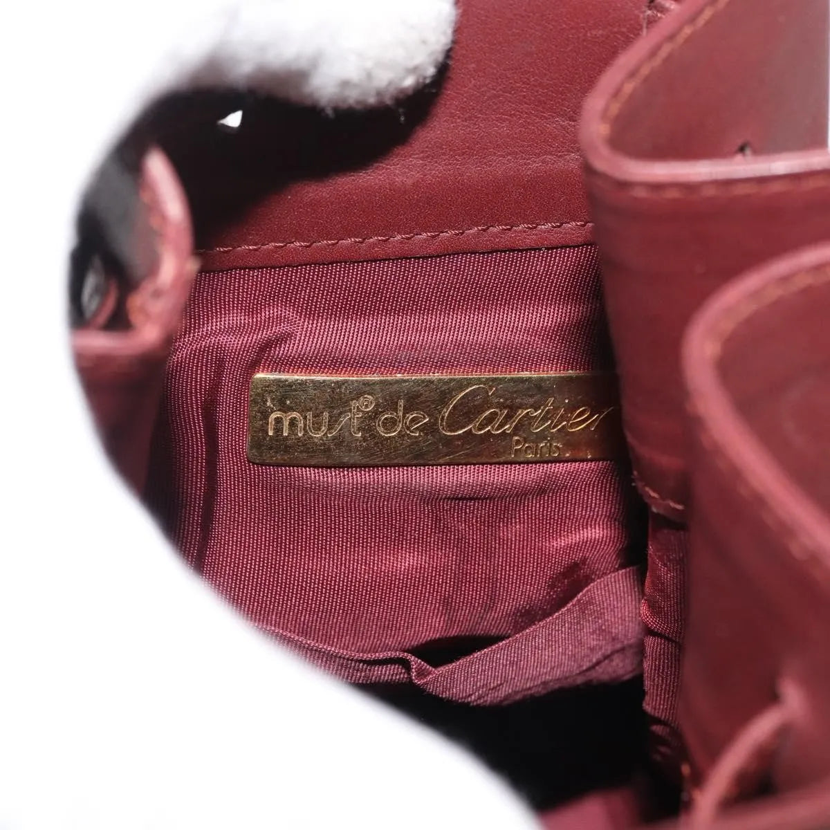 cartier Must de cartier Leather, Burgundy, Leather, Shoulder Bag