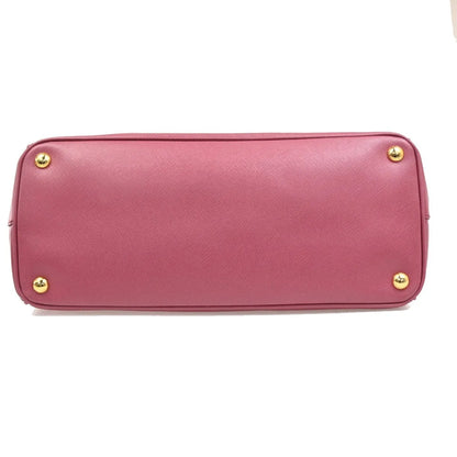 Prada Double Zip Lux Convertible Tote Saffiano Leather, Pink, Leather, Tote Bag