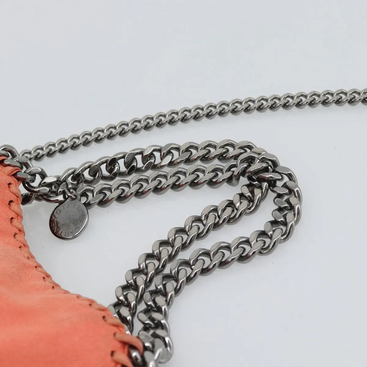 Stella McCartney Falabella Fold Over Faux Leather, Orange, Polyester, Shoulder Bag