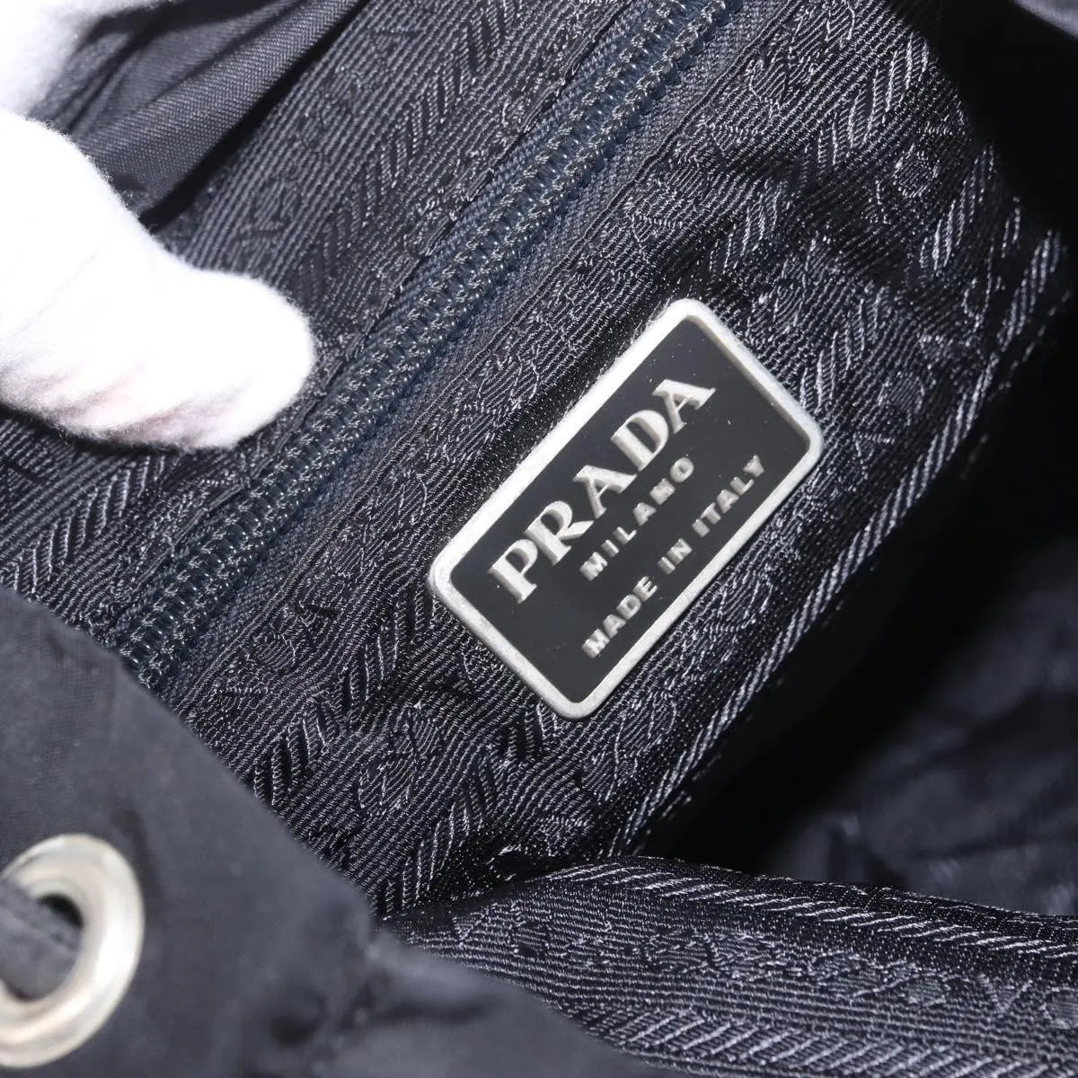 Prada Double Front Pocket Tessuto, Black, Nylon, Backpack