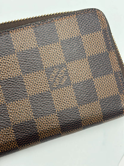 Louis Vuitton Clemence Damier Ébène, Brown, Canvas, Wallet