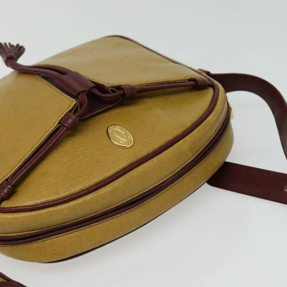 cartier Tasseled Must de Cartier Leather, Beige, Leather, Shoulder Bag