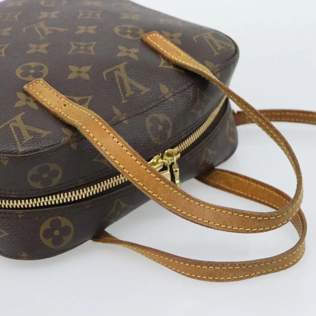 Louis Vuitton Spontini Monogram Canvas, Brown, Canvas, Handbag