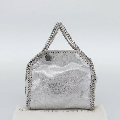Stella McCartney Falabella Fold Over Faux Leather, Silver, Polyester, Shoulder Bag