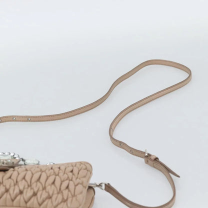 Miu Miu Crystal Convertible Chain Matelasse Leather, Pink, Leather, Shoulder Bag