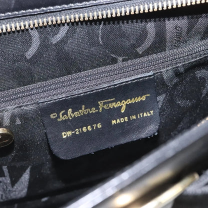 Salvatore Ferragamo Vala Leather, Black, Leather, Shoulder Bag