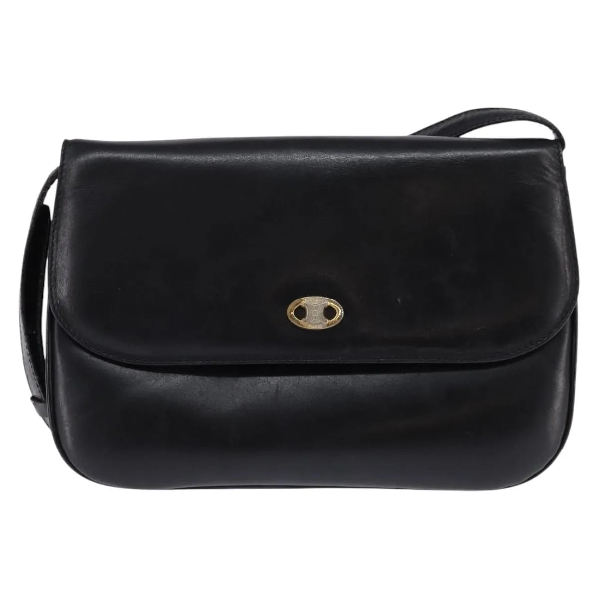 Celine Vintage Leather, Black, Leather, Shoulder Bag
