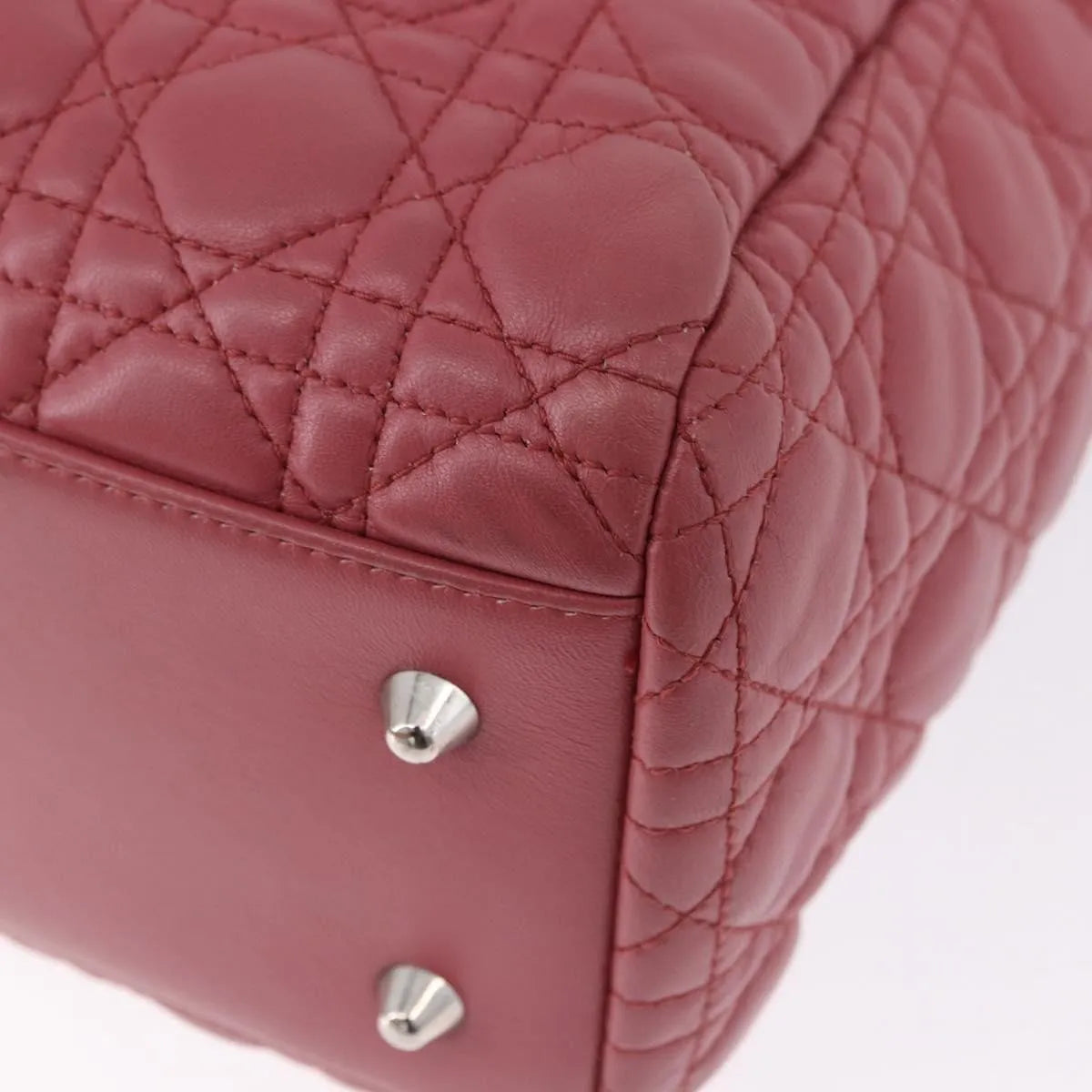 Christian Dior Soft Chain Tote Cannage Quilt Lambskin, Pink, Leather, Handbag