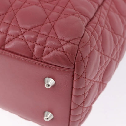 Christian Dior Soft Chain Tote Cannage Quilt Lambskin, Pink, Leather, Handbag